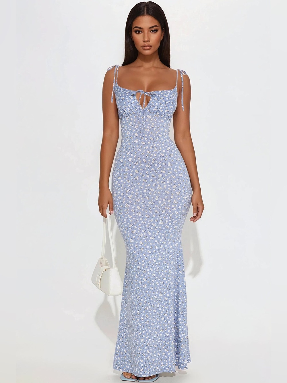 Samantha Floral Maxi Dress - Blue